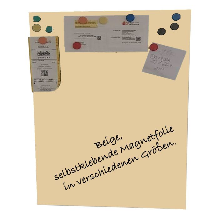 Beige Folie 70x50 cm - magnetisch & selbstklebend