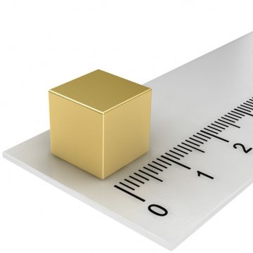 10er Pack Hochleistungs-Würfelmagnete-gold 10x10x10mm